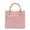 V73 pink perla hand bag zip zipped and open pocket adaptable and removable strap frontal logo charm - Imagen 2