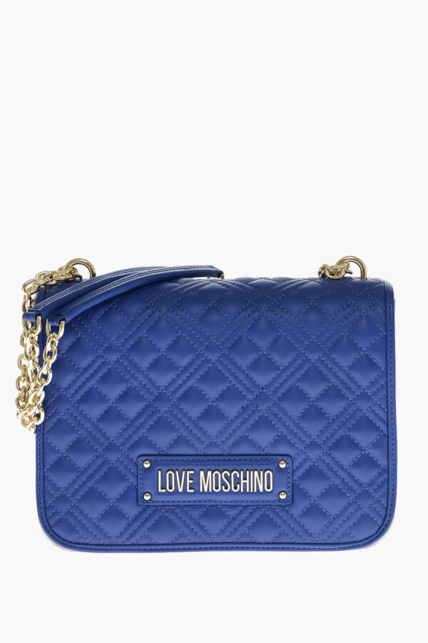 LOVE MOSCHINO FAUX LEATHER QUILTED SHOULDER BAG WITH LM-LOGO ON THE BACK